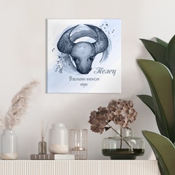 [099213/099214-3] Картина канава - Зодия Телец (Синя)