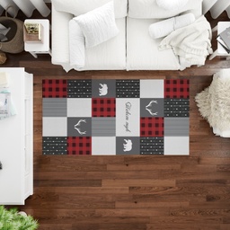 [099223-5] Килим за хол с Надпис - Каре