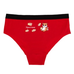 [0717-16-L-R-back] Дамски червени бикини - Котенце - L - Отзад