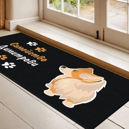 [099221-12] Изтривалка за врата с НАДПИС - Дизайн с кученце - Голяма