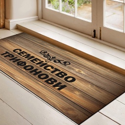 [099221-2] Изтривалка за врата с НАДПИС - Дизайн "Дърво" - Голяма