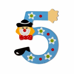 [052535] Декоративна дървена цифра - 5