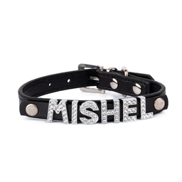 [L0101-BK] Нашийник за куче с ИМЕ – избор на букви за персонализация - Черен - XS