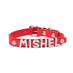 [L0101-R] Нашийник за куче с ИМЕ – избор на букви за персонализация - Червен - XS