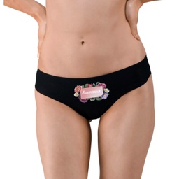 [0717-14-BK] Дамски черни бикини - Цветя с име