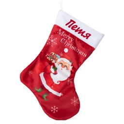 [0091211-1] Коледен чорап Дядо Коледа /Merry Christmas/ с Надпис