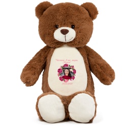 [099106-2-6] Мече /Честит 8-ми март!/ с ваша Снимка - Кафявo