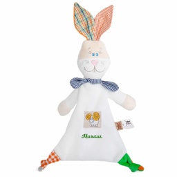 [0090675] Мека бебешка играчка заек със ЗОДИЯ и ИМЕ за момче