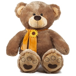 [030105] Плюшено мече с шал със слънчоглед