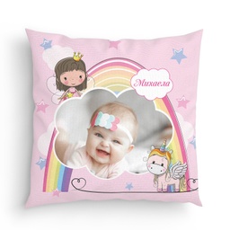 [099128] Възглавница за момиченце със Снимка и Надпис