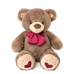 [073108] Кафяво мече с червена панделка