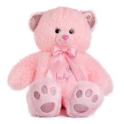 [080117-2] Мече с бродерия | 2 цвята - Розов