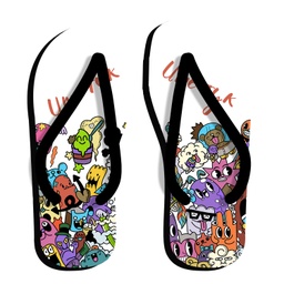 [099238-W-6-3] Дамски джапанки с Човечета 2&lt;span&gt; - &lt;/span&gt;L