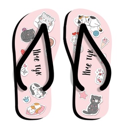[099238-W-3-3] Дамски джапанки с котки 2&lt;span&gt; - &lt;/span&gt;L