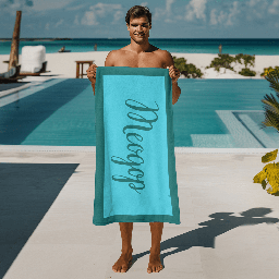 [099137/99276/277/278/279/280/281/282-40] Хавлиена Кърпа с Име - Синя