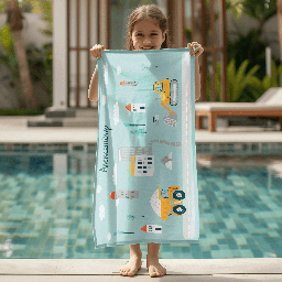 [099282-49] Хавлиена Кърпа с Име - Градът-100% микрофибър-100 x 200 cm