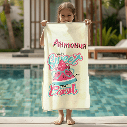 [099278-51] Хавлиена Кърпа с Име - Диня-100% микрофибър-60 x 120 cm