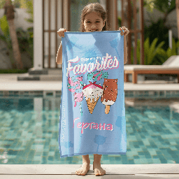 [099276-52] Хавлиена Кърпа с Име - Сладки изкушения-100% микрофибър-40 x 80 cm