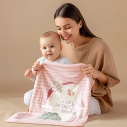 [098074KA] Бебешко плюшено одеяло "Роузи" - 75x100 см