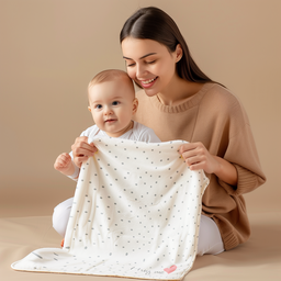 [098164/098184] Бебешко плюшено одеяло със сърце - Huggy Bears І 2 цвята - 75x100 см