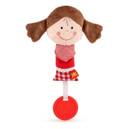 [095637] Бебешка държалка с момиченце І 2 цвята-Червен