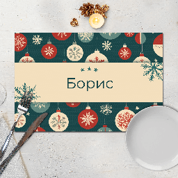 [099202-31] Подложка за хранене &quot;Коледни топки&quot;