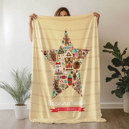 [099147-35] Плюшено одеяло &quot;Коледна звезда&quot; - XL - 150/200 cm