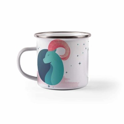 [099212-15] Емайлирано канче с надпис - Зодия Овен 2