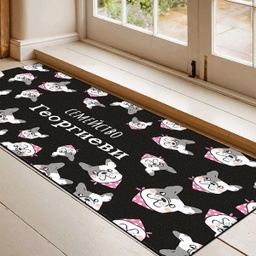 [099221-20] Изтривалка за врата с НАДПИС - Дизайн "Кучета" - Голяма