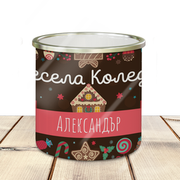 [099212-37] Емайлирано канче с надпис &quot;Шоколадова Коледа&quot;