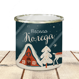 [099212-36] Емайлирано канче с надпис &quot;Зимна нощ&quot;