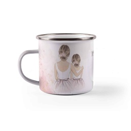 [099212-12] Емайлирано канче с надпис - Майка и дъщеря