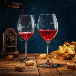 [099422-5] Чаша за вино с Име (за двойки) - Един за друг