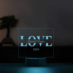 [099199-4] 3D лед лампа - LOVE (6 цвята)