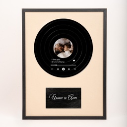 [099426-BK/099426-W] Персонализирана картина - Плоча с любима песен