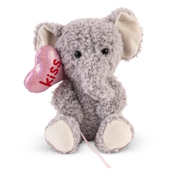 [010425/010426] Плюшен слон с блестящ балон сърце &quot;Kiss&quot; І 2 размера