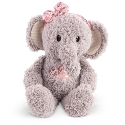 [010431] Слон с цветно сърце и панделка