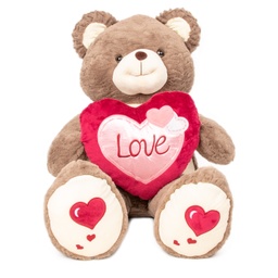 [070122/070123/070124/070125] Плюшено мече с червено сърце „Love“ І 2 цвята и размера