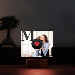 [099199-7] 3D лед лампа - Мама със снимка (6 цвята)