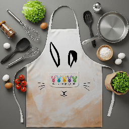 [099218-1] Престилка за готвене с Име - Великден със семейството