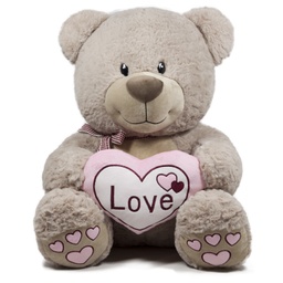 [070172] Мече с панделка и розово сърце 50 см