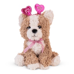 [010283] Плюшено кученце с диадема "I Love You"