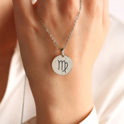 [099285-20] Персонализирано колие - Символ зодия Дева (стомана/сребро)