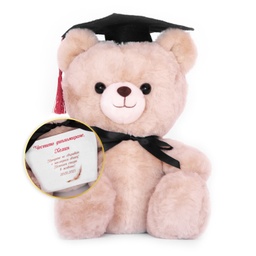 [0010102-1/0010102-2-1] Мече абитуриент с шапка с Име и Дата