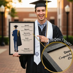 [099426-1-BK-M] Персонализирана картина за момче абитуриент и абсолвент