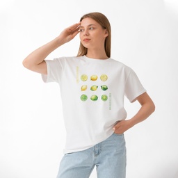 [1290012/F290013-7-20] Бяла тениска - Свежест на килограм (Oversize)