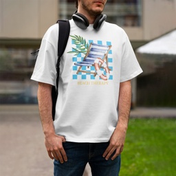 [1290012/F290013-7-29] Бяла тениска Лятна свежест - Плаж