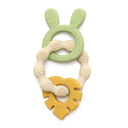 [097172/097173] Силиконова гризалка зайче и листо І 2 цвята