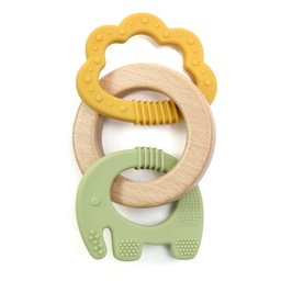 [097400/1/2/3] Силиконова гризалка Мровояд с дъревн ринг І 4 цвята