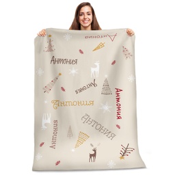 [099146/7-2] Плюшено одеяло - Коледно Дърво